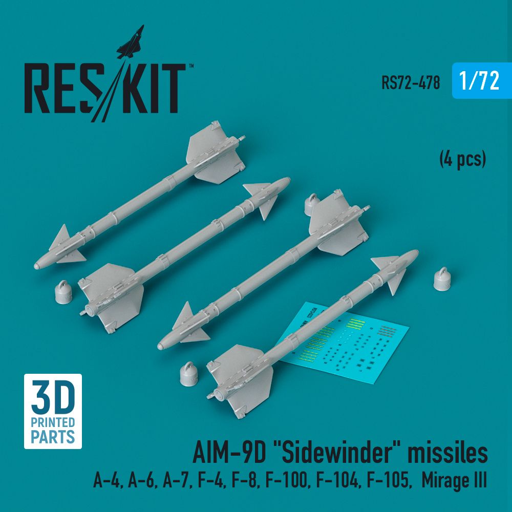 1:72 AIM-9D Sidewinder missiles (4 pcs)