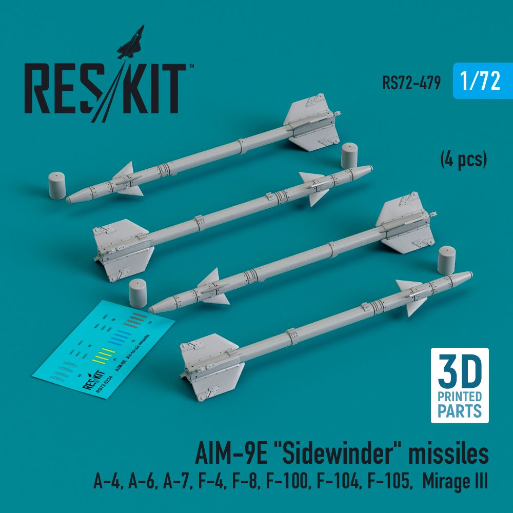 1:72 AIM-9E Sidewinder missiles (4 pcs)