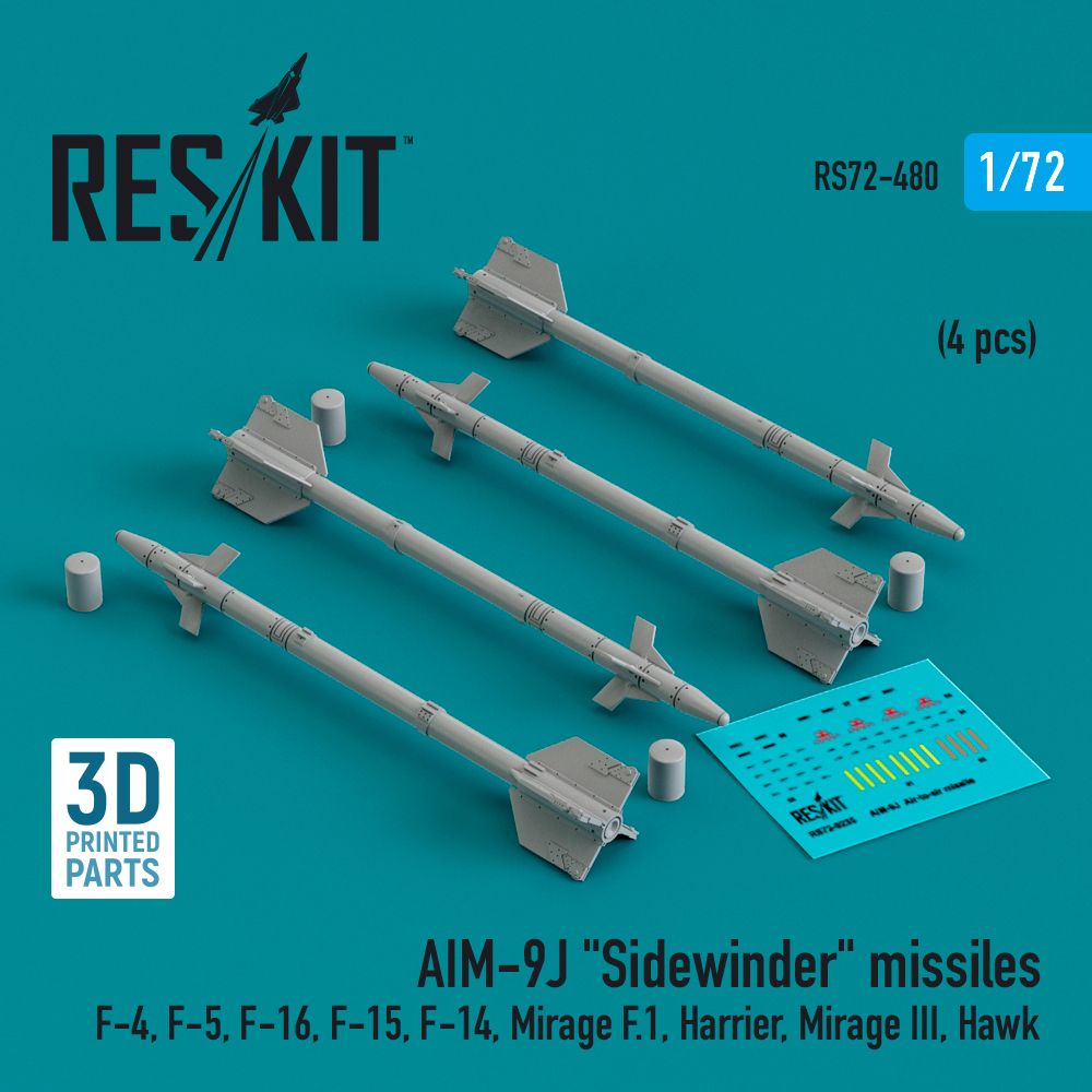 1:72 AIM-9J Sidewinder missiles (4 pcs)
