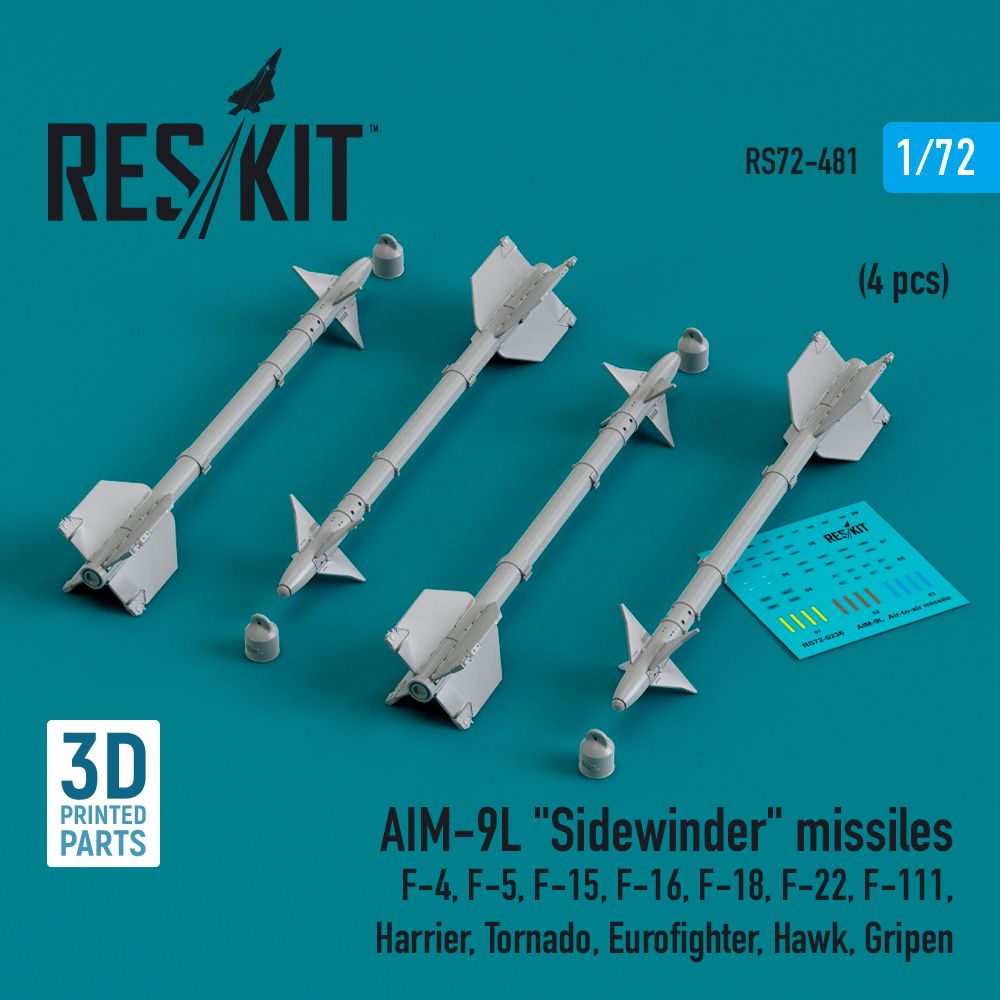 1:72 AIM-9L Sidewinder missiles (4 pcs)