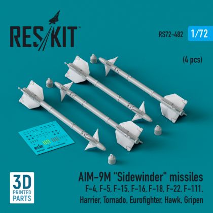 1:72 AIM-9M Sidewinder missiles (4 pcs)
