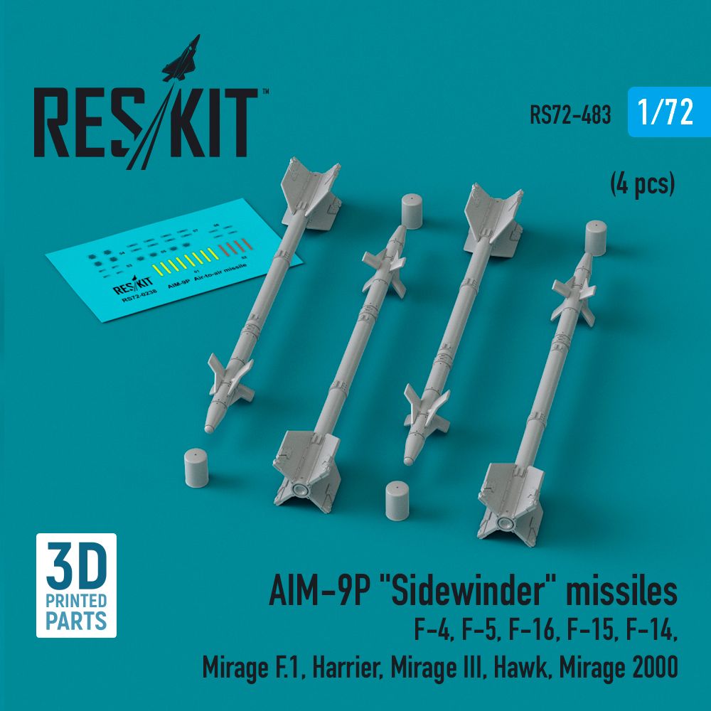 1:72 AIM-9P Sidewinder missiles (4 pcs)
