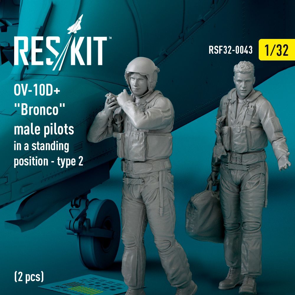 1:32 OV-10D+ Bronco male pilots (in a standing position - type 2) (2 pcs)