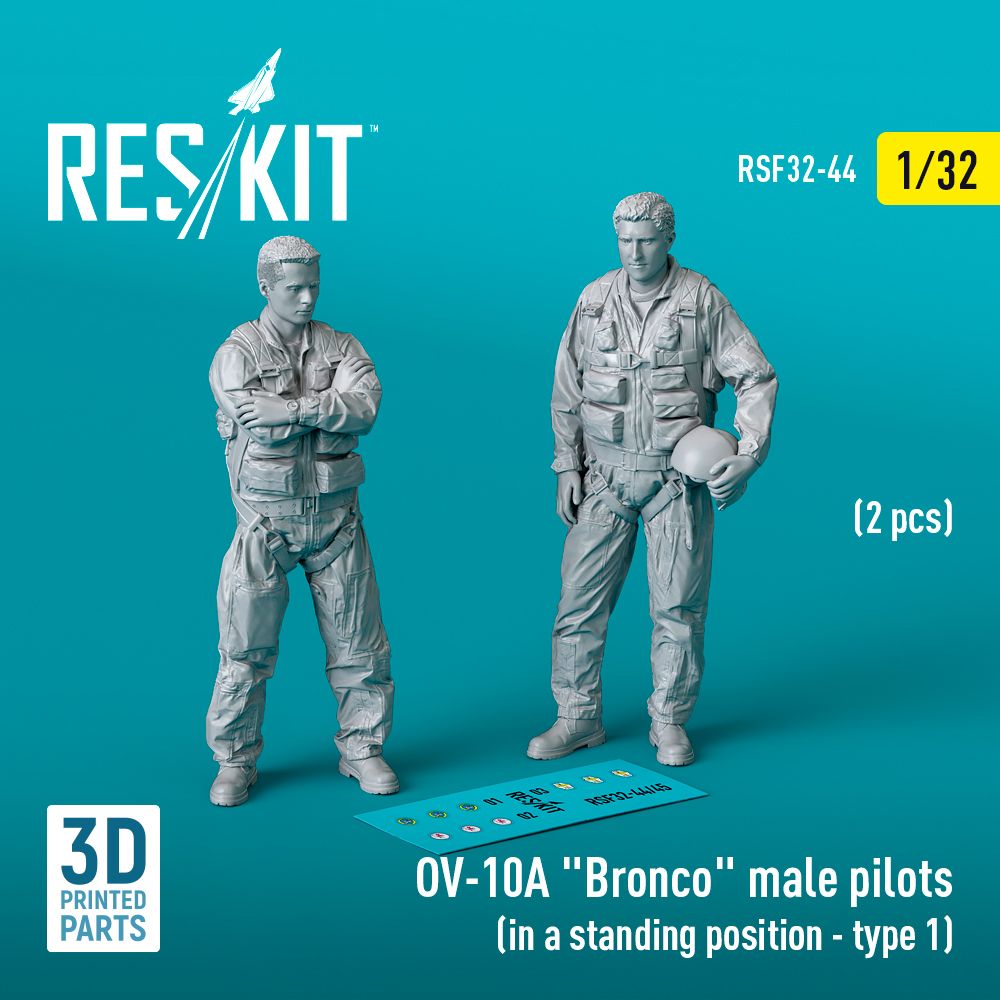 1:32 OV-10A Bronco male pilots (in a standing position - type 1) (2 pcs)