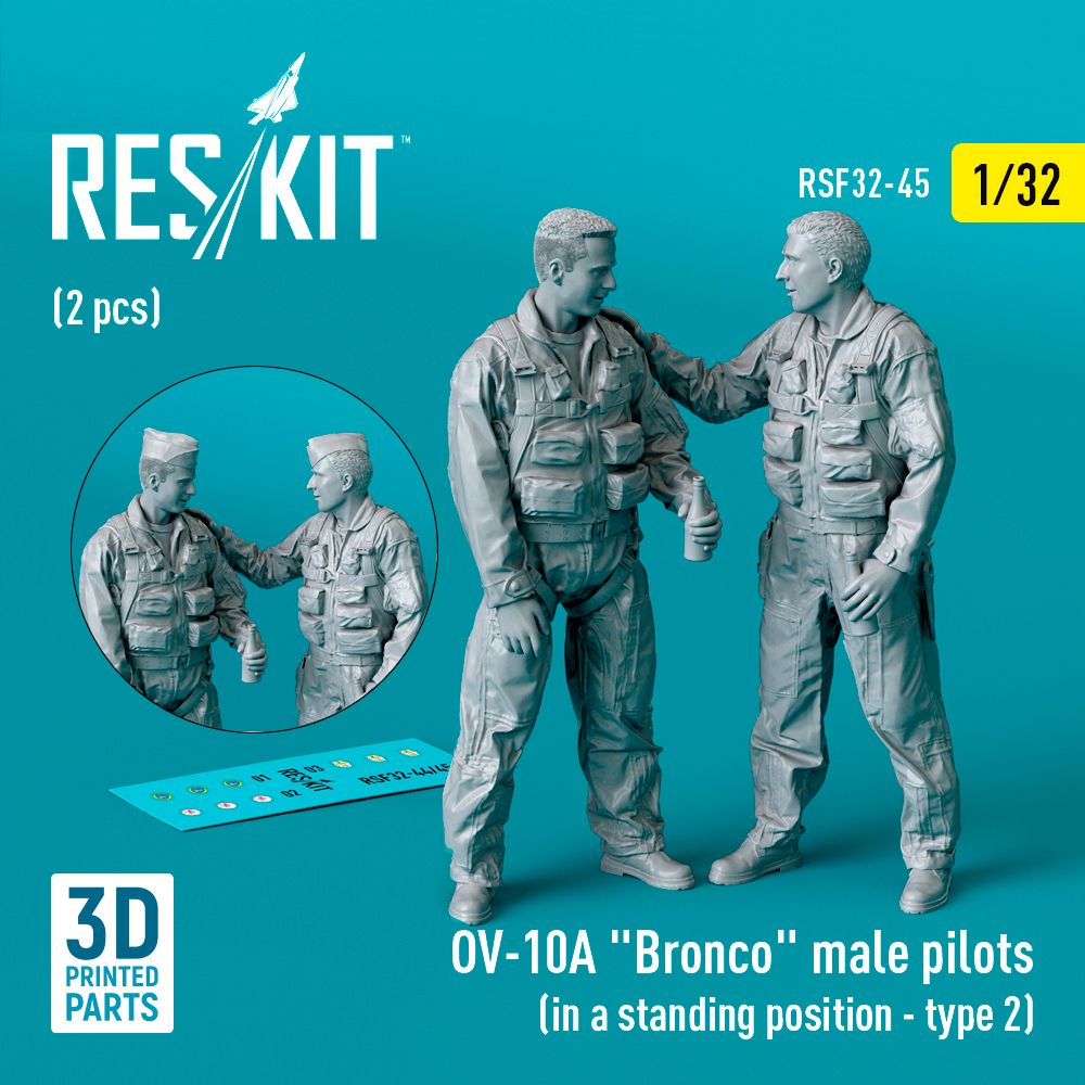 1:32 OV-10A Bronco male pilots (in a standing position - type 2) (2 pcs)