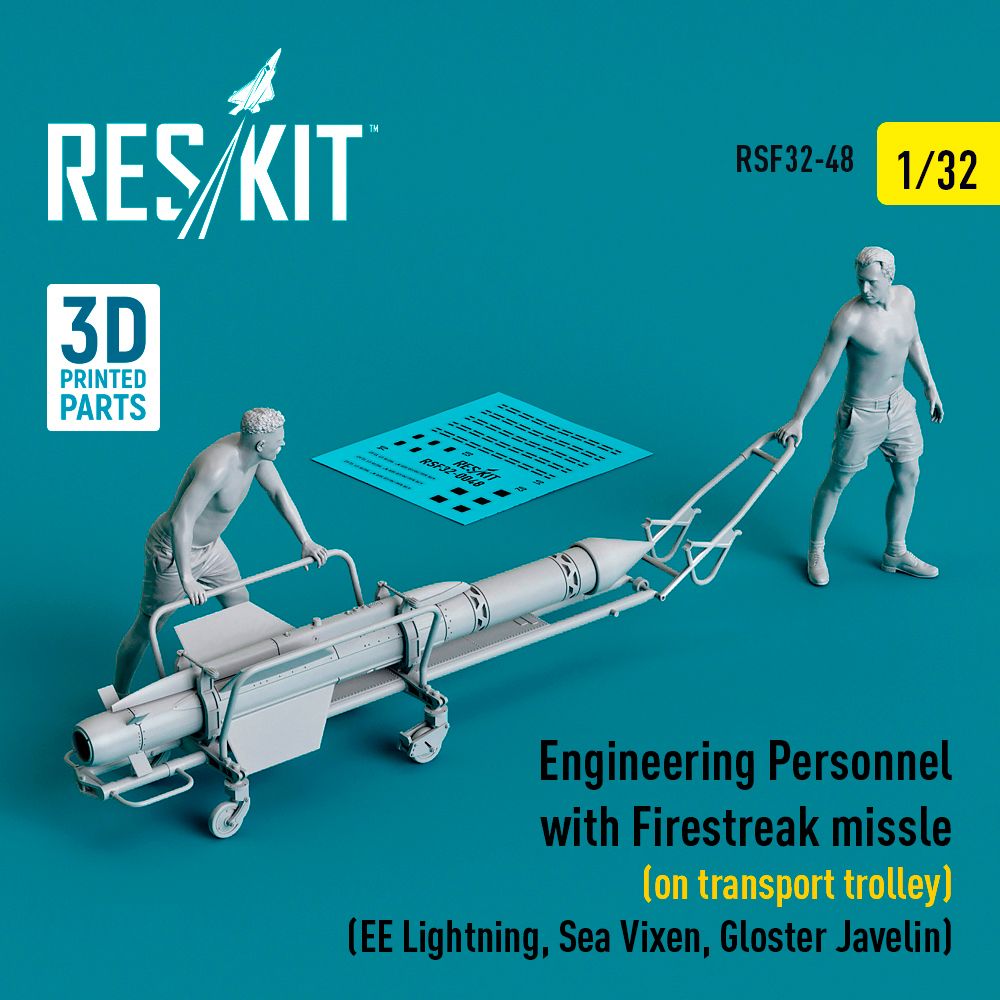 1:32 Engineering Personnel with Firestreak missile (on transport trolley)