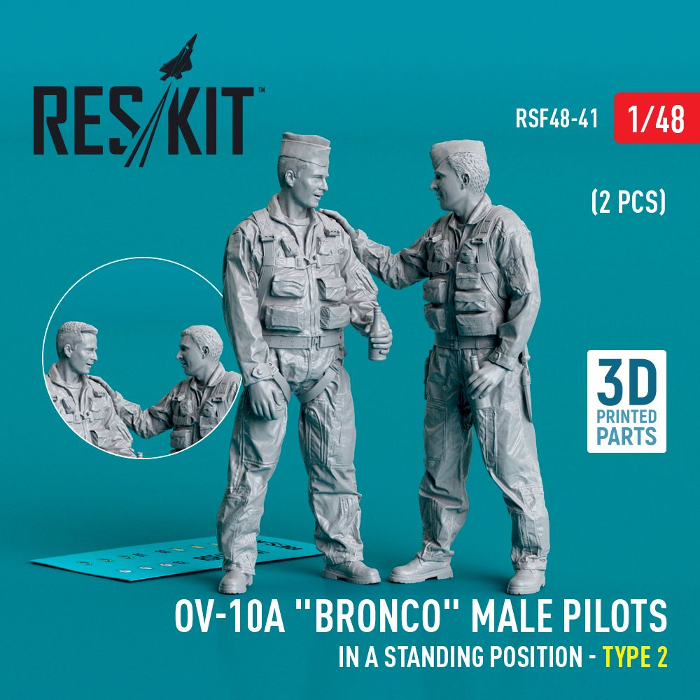 1:48 OV-10A Bronco male pilots (in a standing position - type 2) (2 pcs)