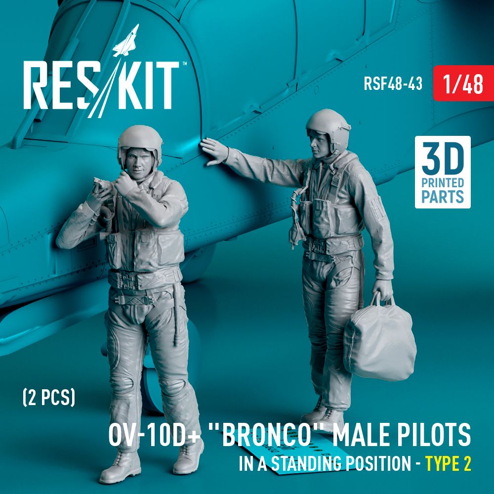 1:48 OV-10D+ Bronco male pilots (in a standing position - type 2) (2 pcs)