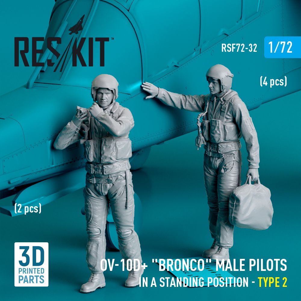 1:72 OV-10D+ Bronco male pilots (in a standing position - type 2) (2 pcs)