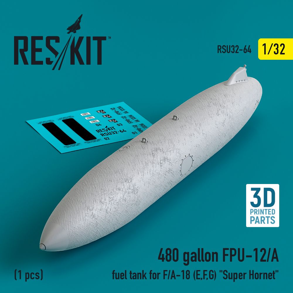 1:32 480 gallon FPU-12/A fuel tank for the Boeing F/A-18E, F/A-18F, F/A-18G Super Hornet (1 pcs)