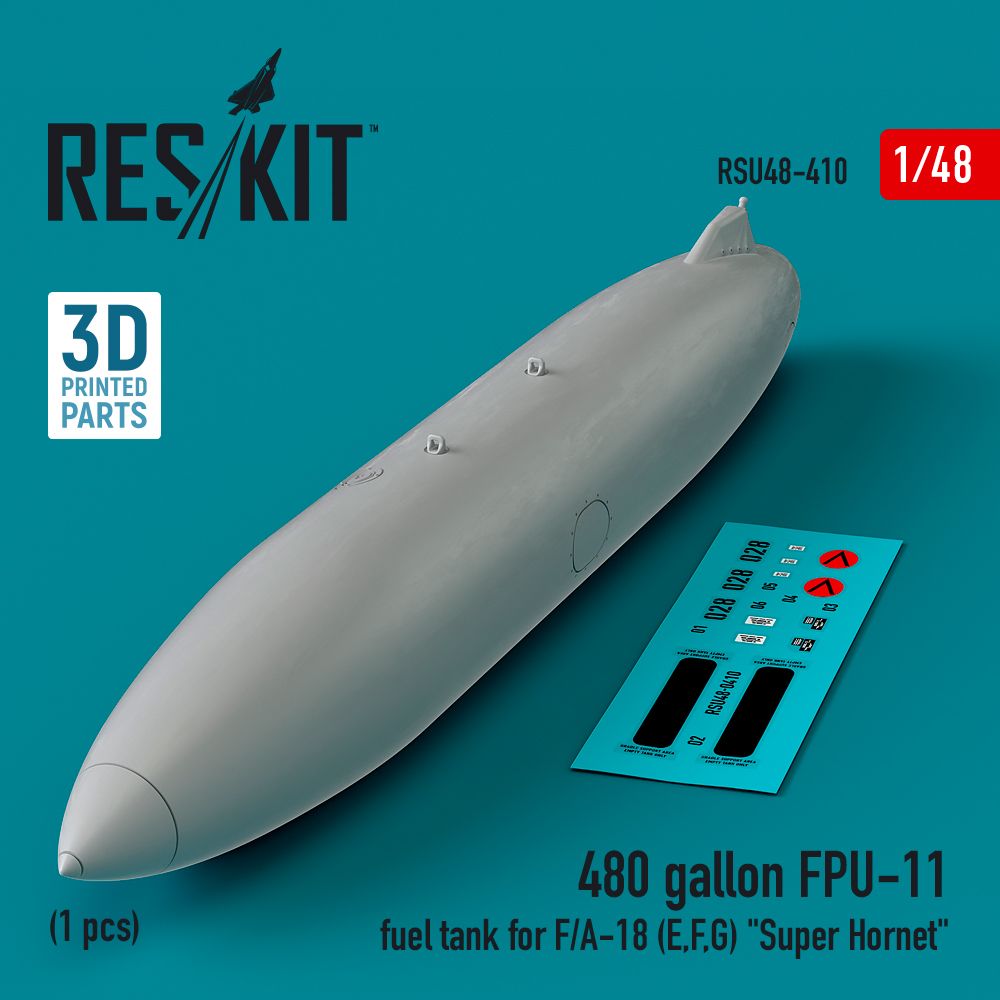 1:48 480 gallon FPU-11 fuel tank for the Boeing F/A-18E, F/A-18F, F/A-18G Super Hornet (1 pcs)