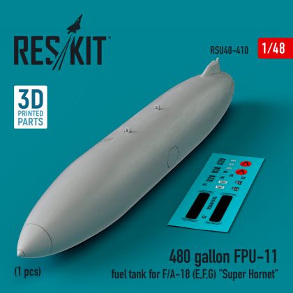 1:48 480 gallon FPU-11 fuel tank for the Boeing F/A-18E, F/A-18F, F/A-18G Super Hornet (1 pcs)
