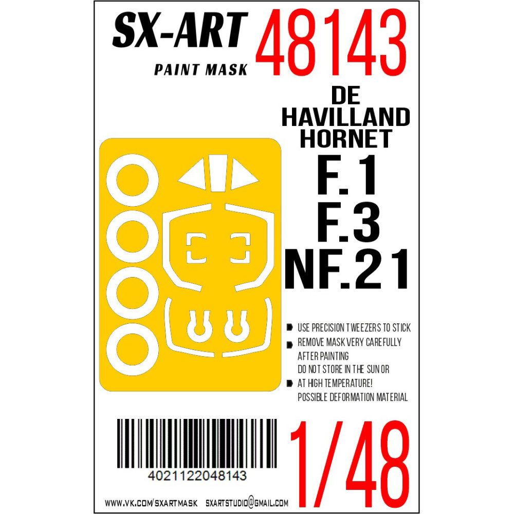 1:48 Paint mask D.H. Hornet F.1/F.3/NF.21 (TRUMP)