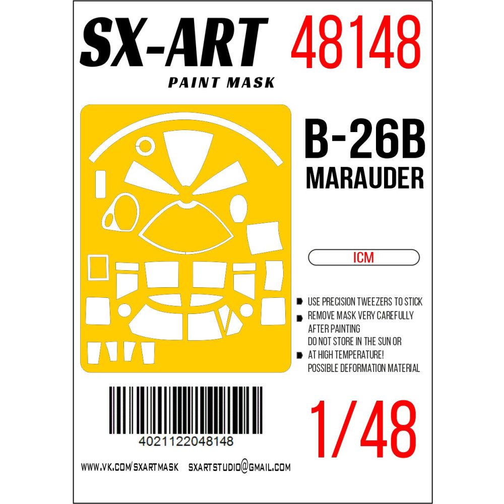 1:48 Paint mask B-26B Marauder (ICM)