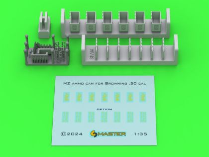 1:35 M2 Ammunition Cans for Browning M2 .50 cal Machine Gun - WWII version (6 pcs) - OPENED