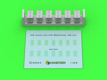 1:35 M2 Ammunition Cans for Browning M2 .50 cal Machine Gun - WWII version (6 pcs) - CLOSED