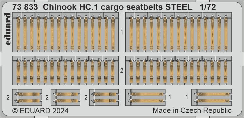1:72 Boeing Chinook HC.1 cargo seatbelts STEEL