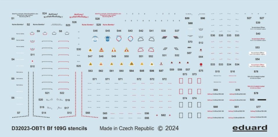 1:32 Bf-109G stencils