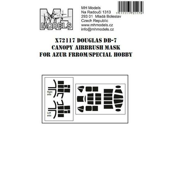 1:72 Douglas DB-7 canopy airbrush mask /AZRFR,SPH