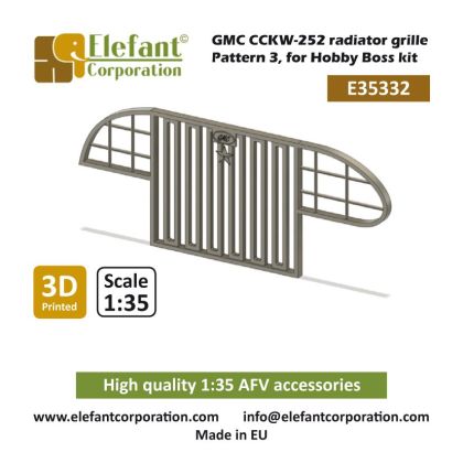 1:35 GMC CCKW radiator grille, pattern 3, for Hobby Boss kit
