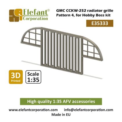 1:35 GMC CCKW radiator grille, pattern 4, for Hobby Boss kit