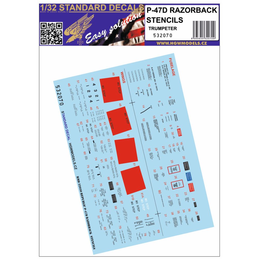 1:32 P-47D Razorback Stencils