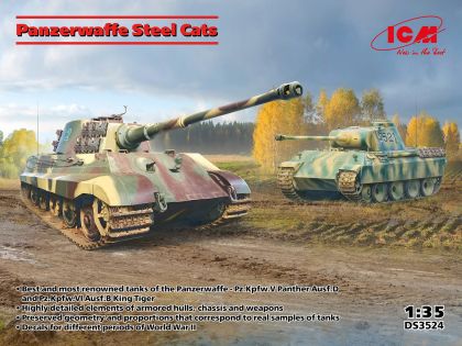 1:35 Panzerwaffe Steel Cats (Panther D / Tiger II)
