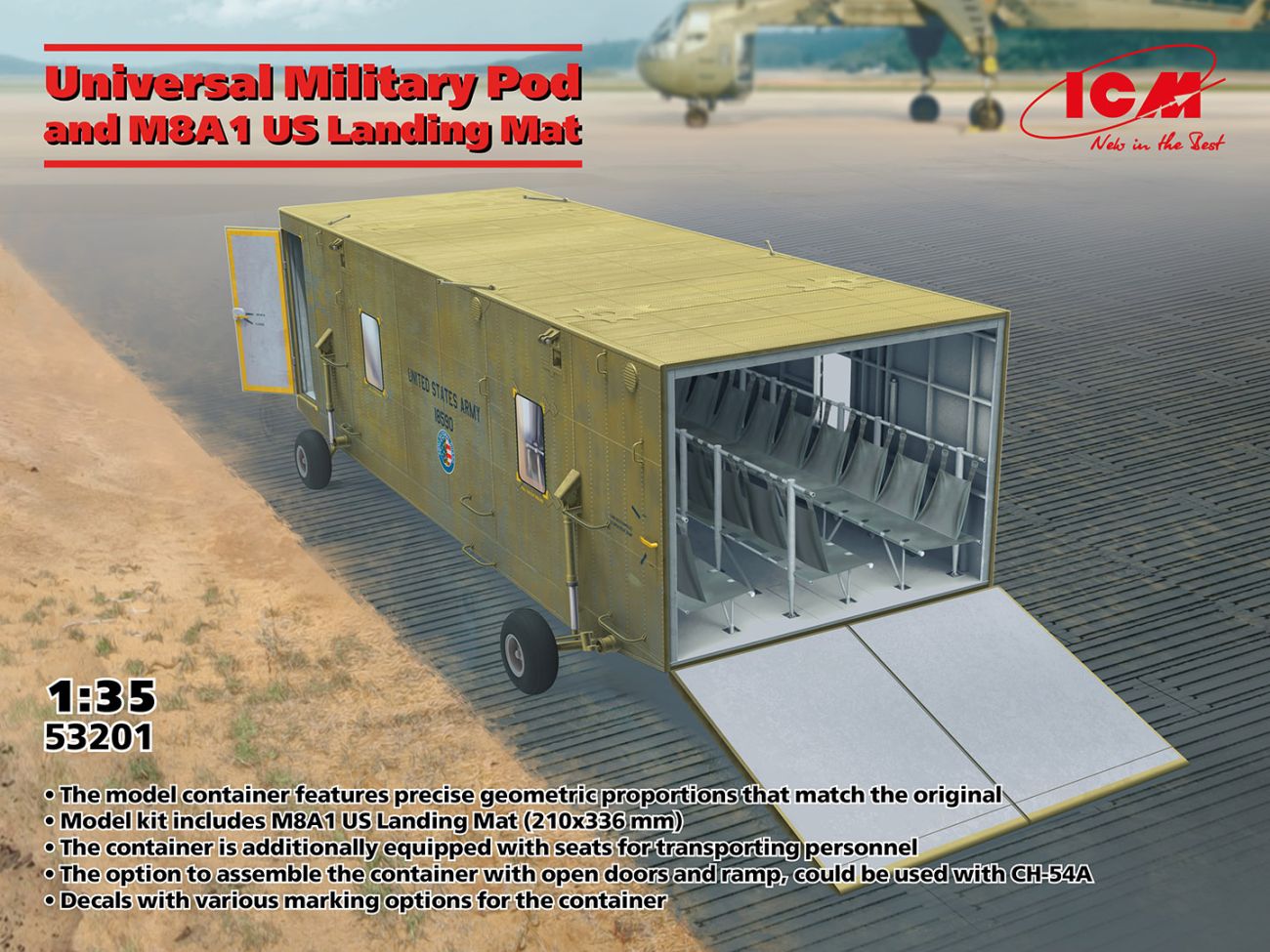 1:35 Universal Military Pod and M8A1 US Landing Mat
