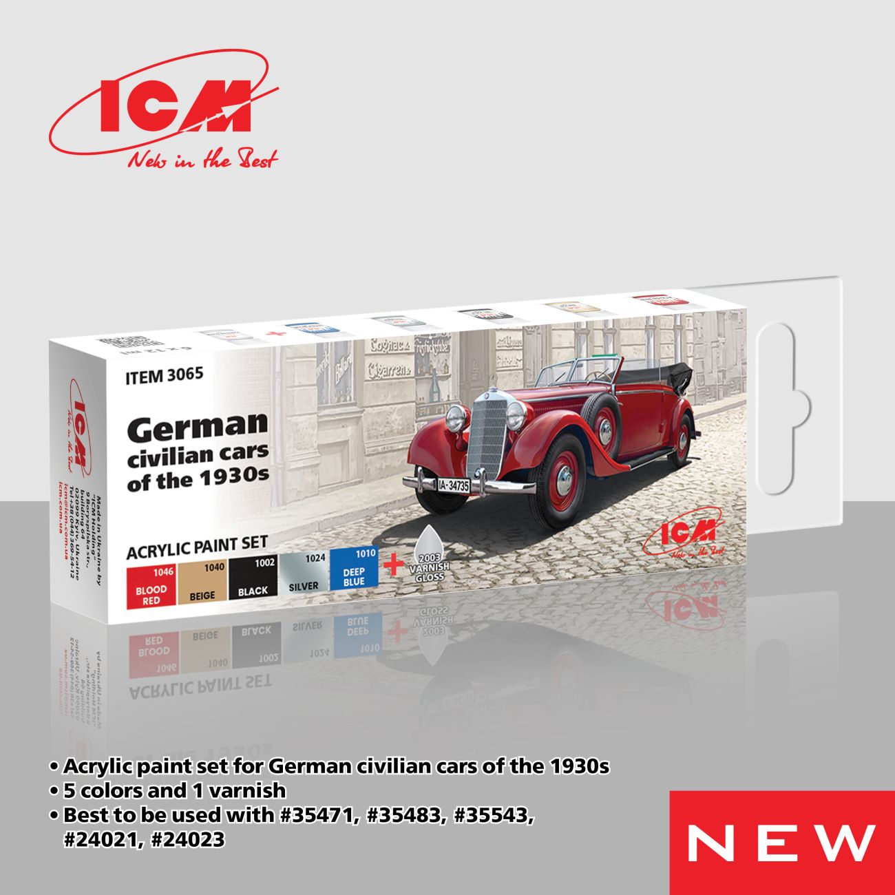 German civilian cars of the 1930s acrylic paint set
