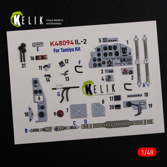 1:48 IL-2 Shturmovik interior 3D decals for Tamiya kit