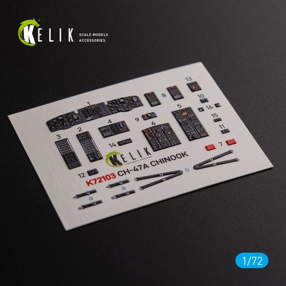 1:72 CH-47A interior 3D decals for Trumpeter kit