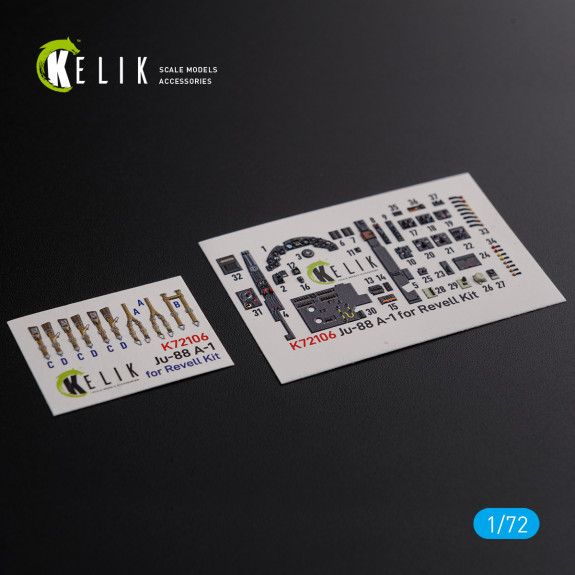 1:72 Ju-88 A-1 interior 3D decals for Revell kit