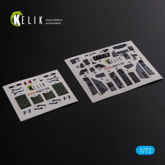 1:72 F-15E interior 3D decals for Academy kit
