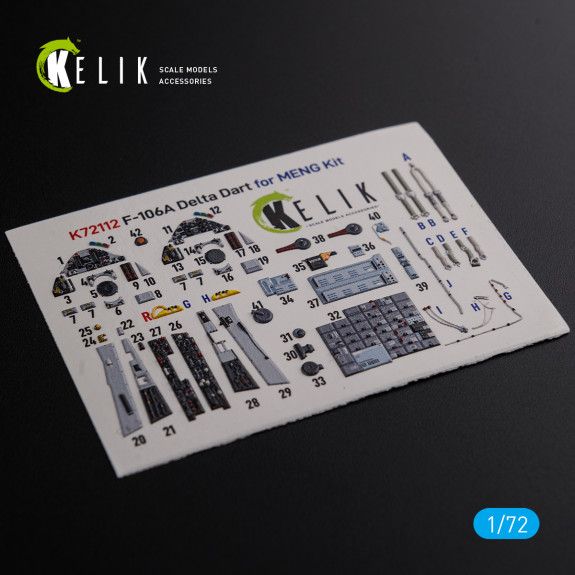 1:72 F-106A Delta Dart interior 3D decals for Meng kit