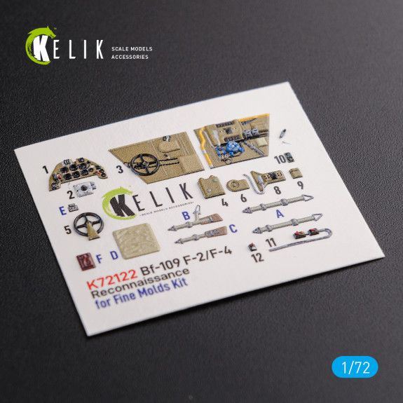 1:72 BF109-F2/F4 reconnaissance interior 3D decals for Fine Molds kit