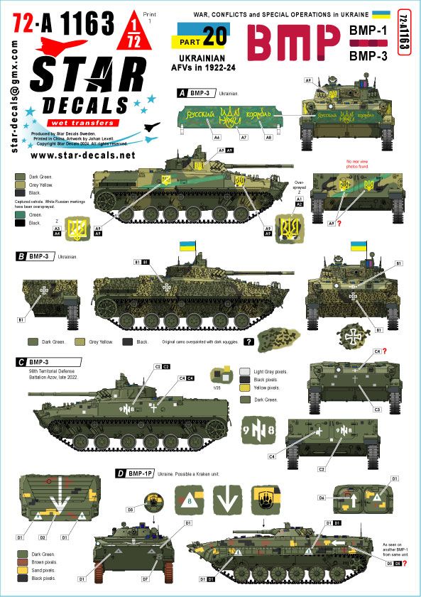 1:72 War In Ukraine #20 - Ukrainian BMP-1 And BMP-3 In 2022-24