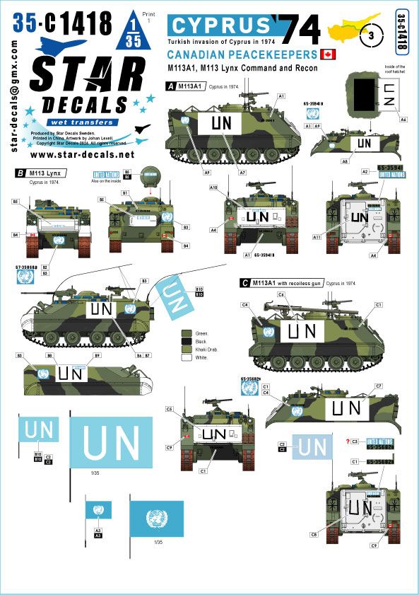 1:35 Cyprus '74 #3 (Turkish Invasion Of Cyprus In 1974), Canadian Peacekeepers - M113A1 And M113 Lynx Command And Recon