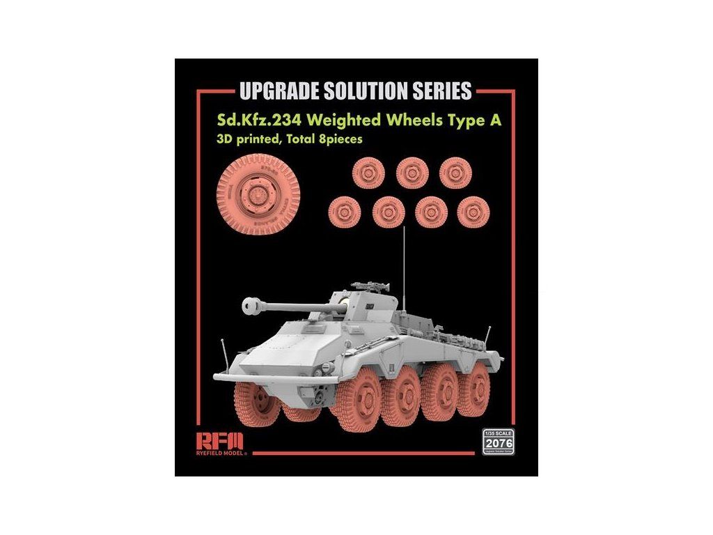 1:35 Road Wheels Type A for Sd.Kfz. 234/4 (3D printed)