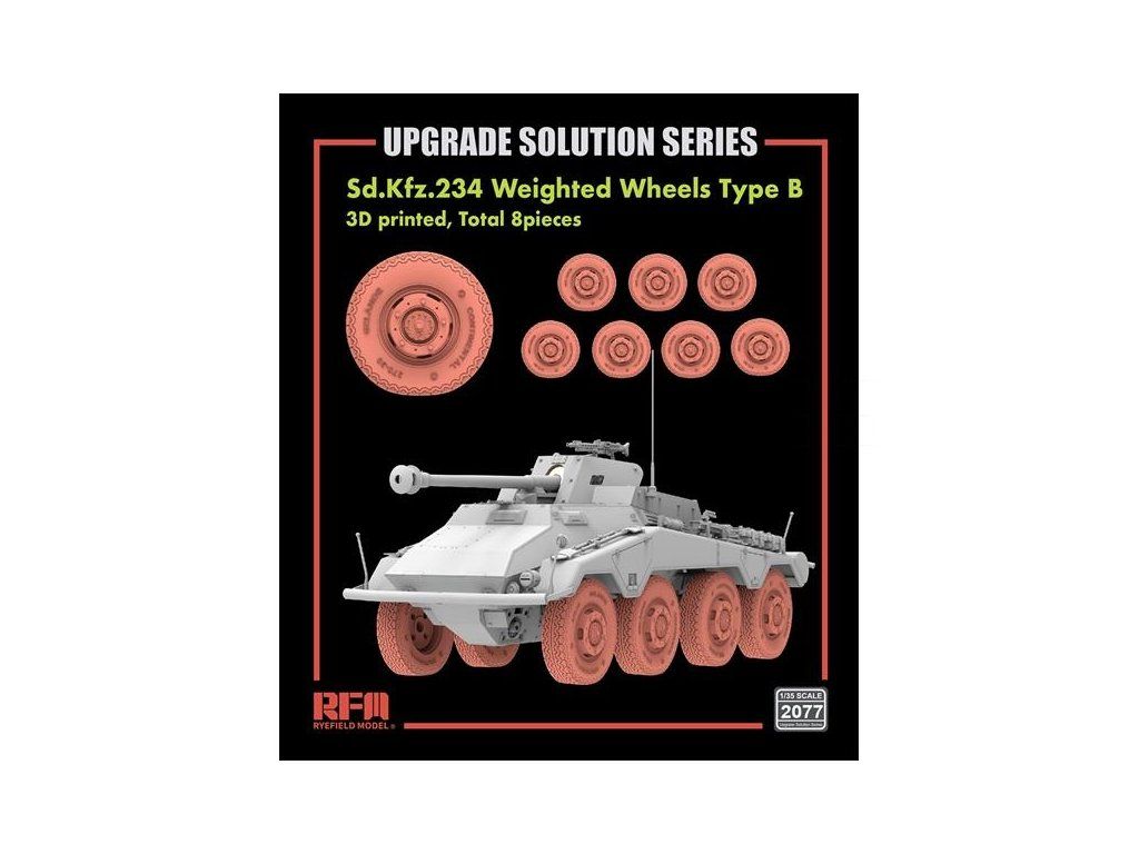 1:35 Road Wheels Type B for Sd.Kfz. 234/4 (3D printed)