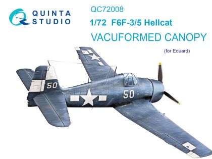 1:72 F6F-3/5 Hellcat vacuumed clear canopy (Eduard)