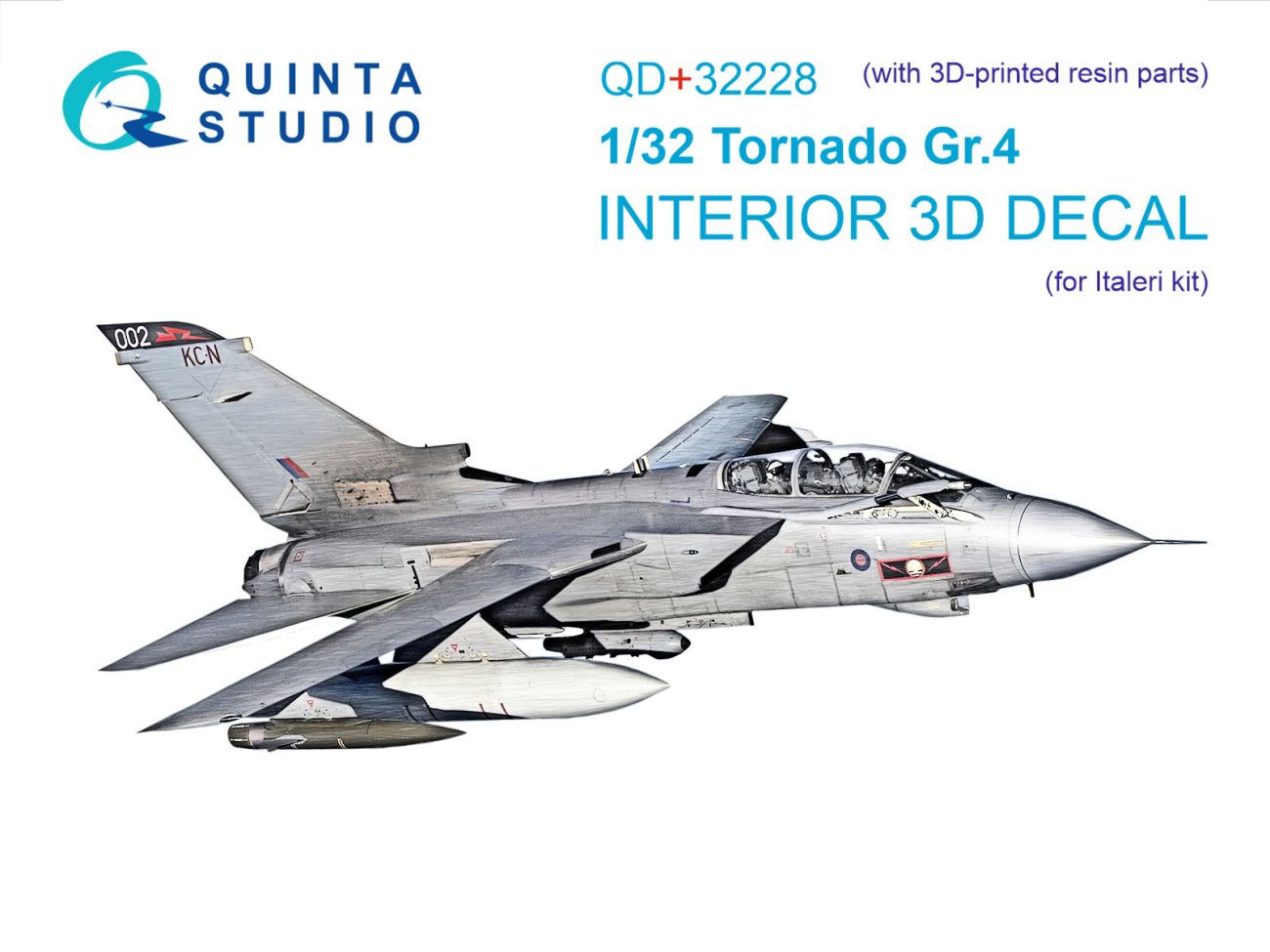 1:32 Tornado Gr.4 3D-Printed & coloured Interior on decal paper (Italeri) (with 3D-printed resin parts)