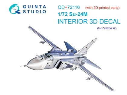 1:72 Su-24M 3D-Printed & coloured Interior on decal paper (Zvezda) (with 3D-printed resin part)