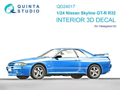 1:24 Nissan Skyline GT-R R32 3D-Printed & coloured Interior on decal paper (Hasegawa)