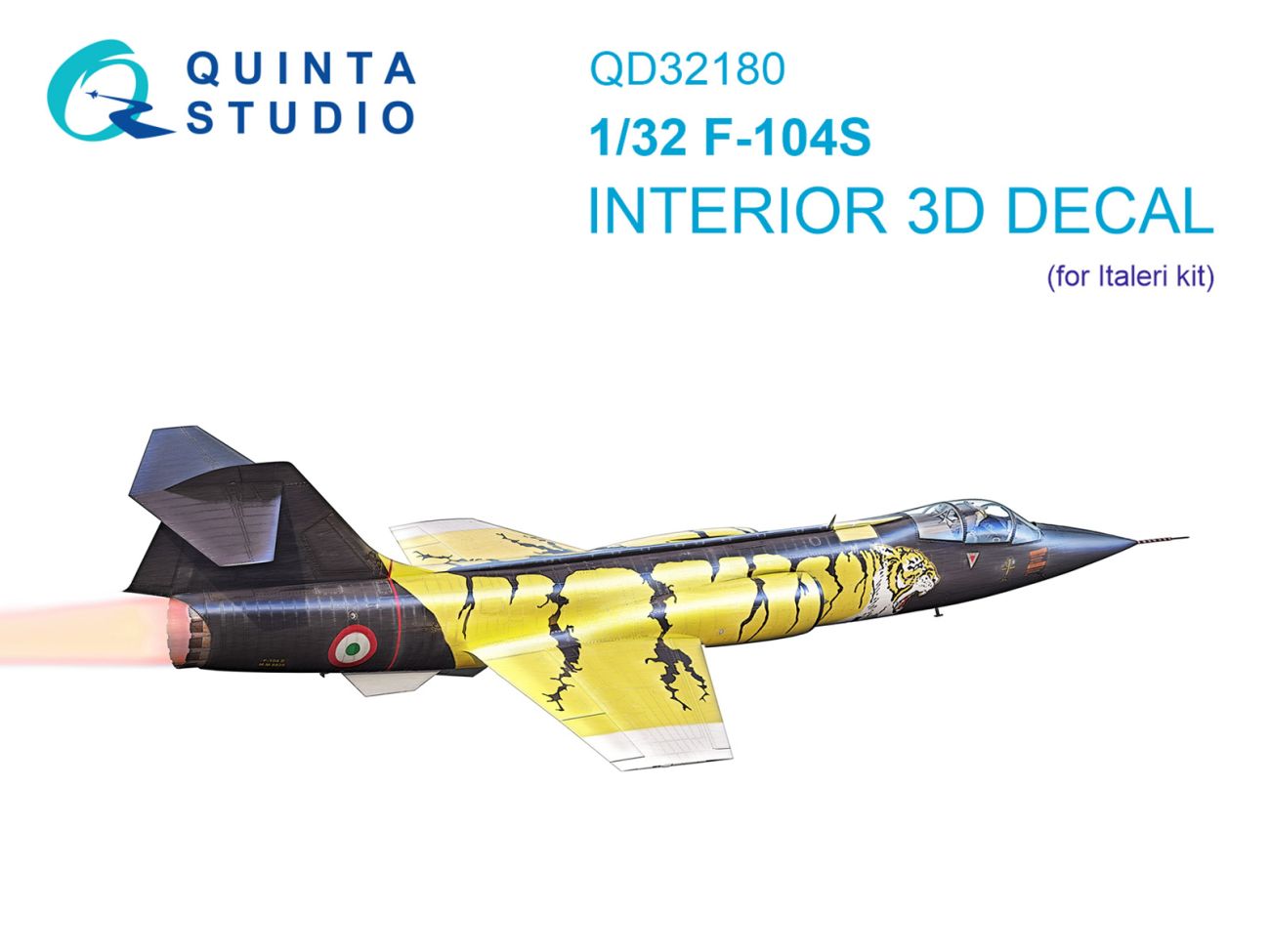 1:32 F-104S 3D-Printed & coloured Interior on decal paper (Italeri)