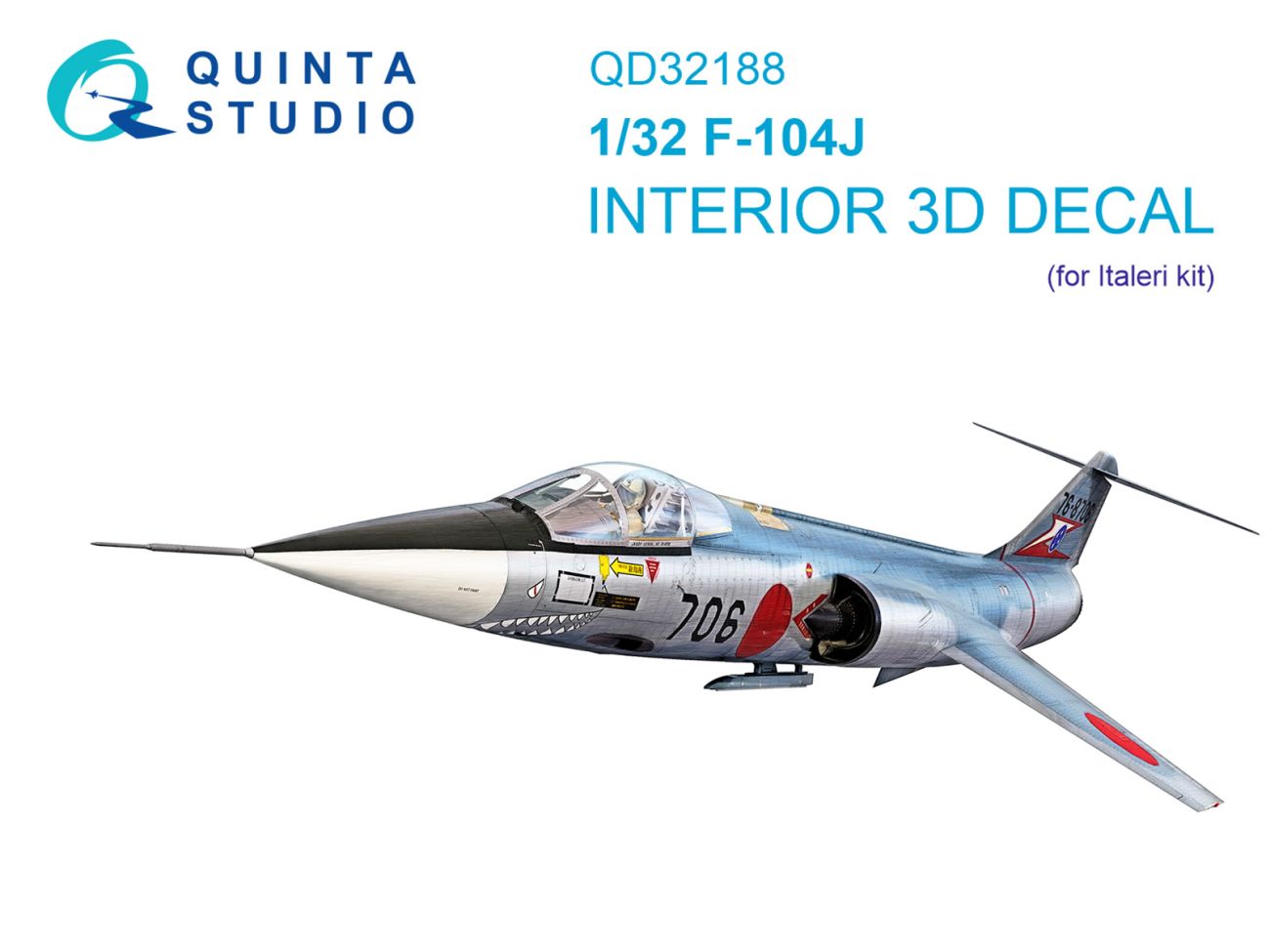 1:32 F-104J 3D-Printed & coloured Interior on decal paper (Italeri)