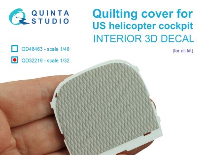 1:32 Quilting cover for US helicopter cockpit. 3D-Printed & coloured Interior on decal paper (All kits)