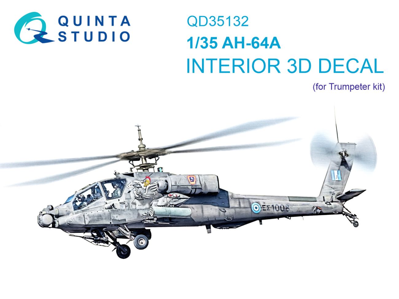 1:35 AH-64A 3D-Printed & coloured Interior on decal paper (Trumpeter)