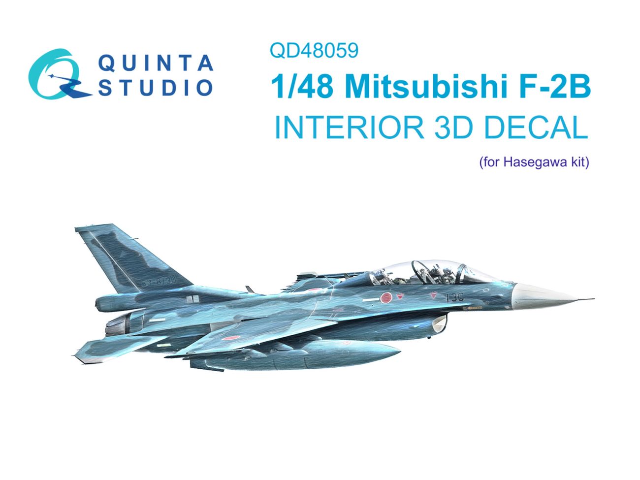 1:48 Mitsubishi F-2B 3D-Printed & coloured Interior on decal paper (Hasegawa)