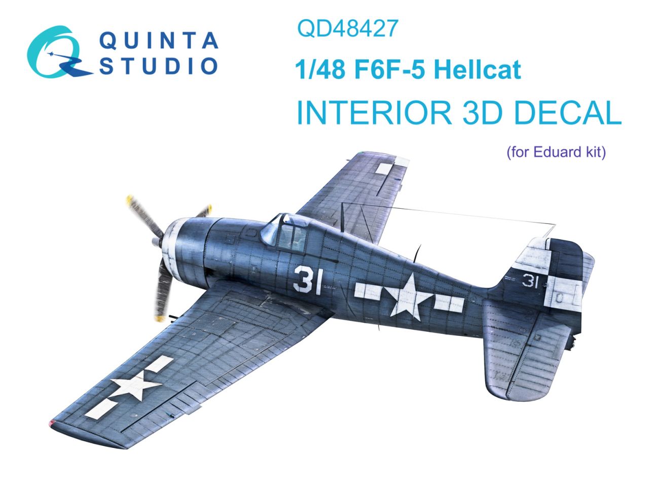 1:48 F6F-5 Hellcat 3D-Printed & coloured Interior on decal paper (Eduard)