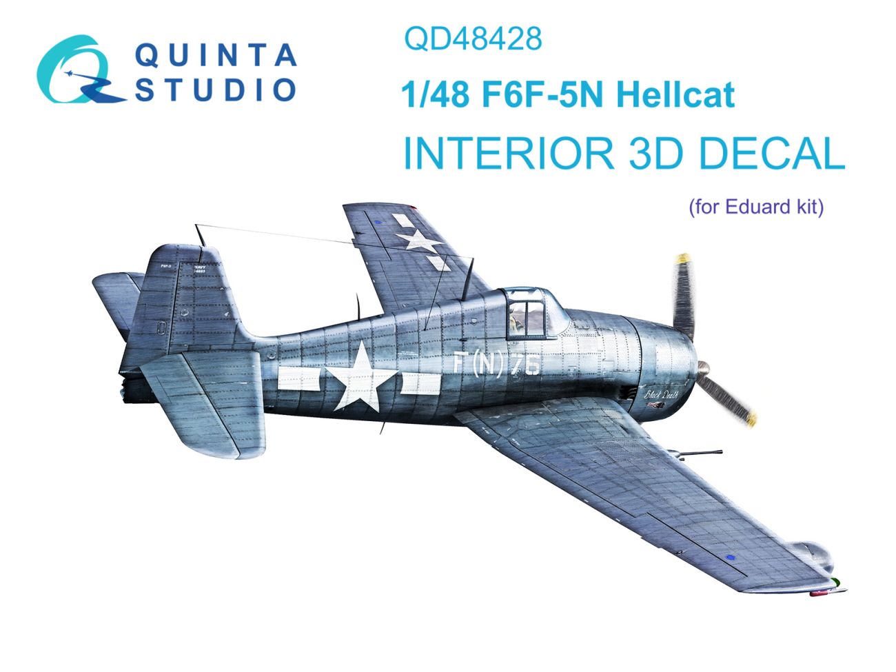 1:48 F6F-5N Hellcat 3D-Printed & coloured Interior on decal paper (Eduard)